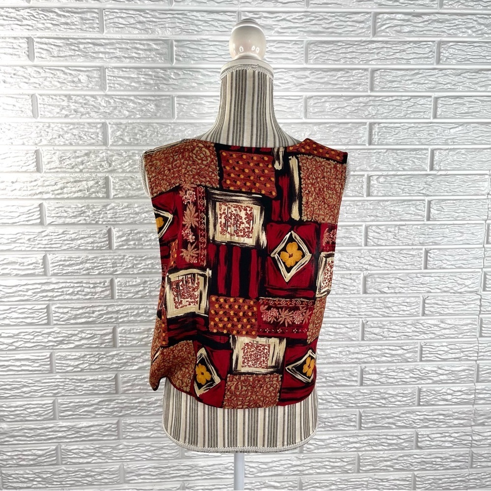 Vintage Jd Wright Patterned Patchwork Vest Size 1… - image 6